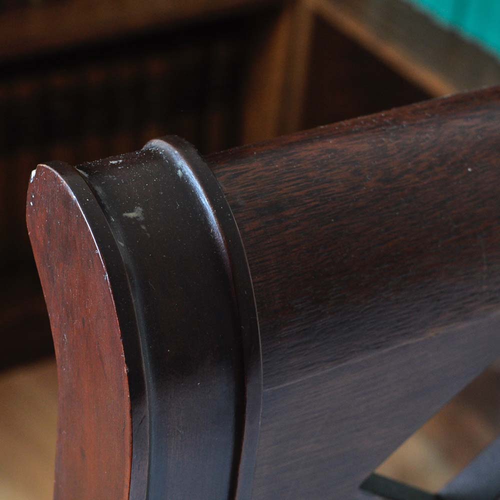 Mahogany Stained Daybed with Coordinating Linens and Pillows