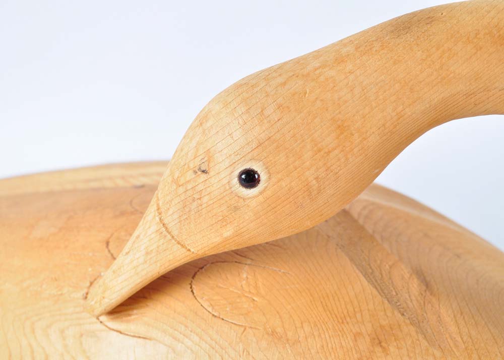 Pair of Carved Wooden Geese