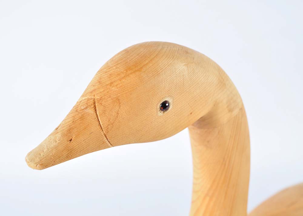 Pair of Carved Wooden Geese