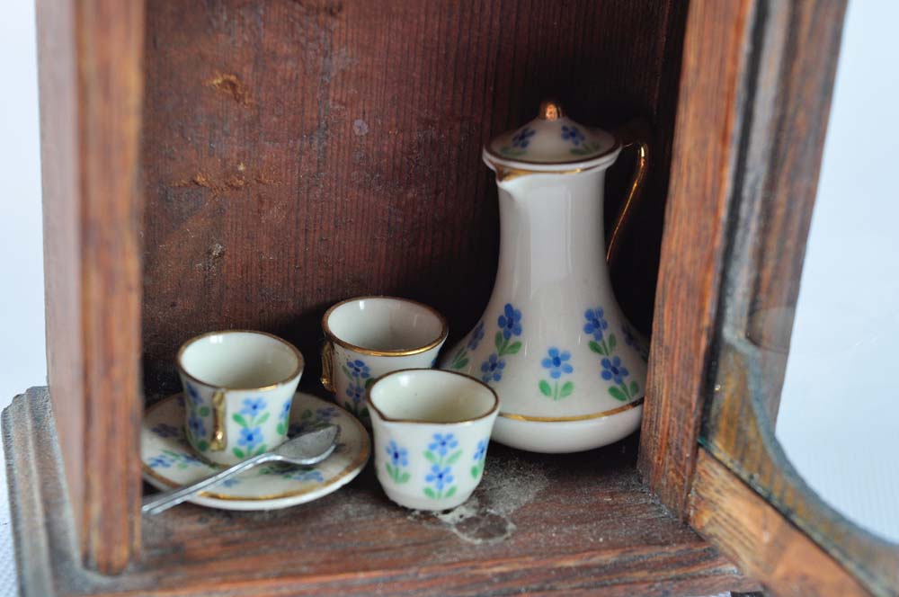 Miniature China Cabinet with China