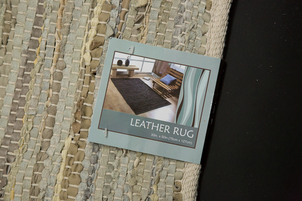 Large Leather Woven Area Rug