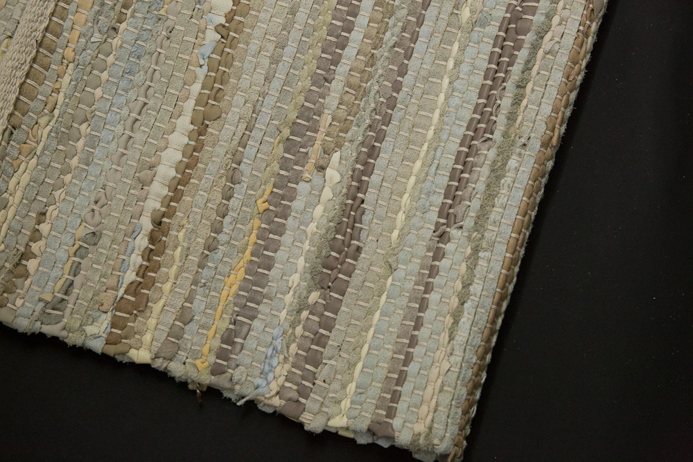 Large Leather Woven Area Rug