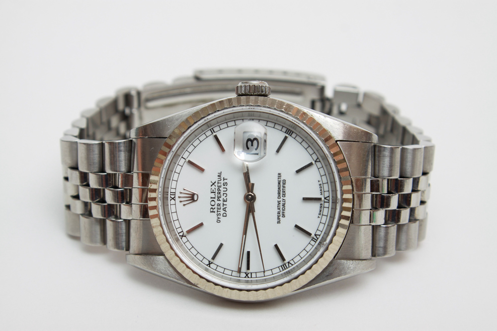 Men's White Gold Oyster Perpetual Datejust Rolex Watch
