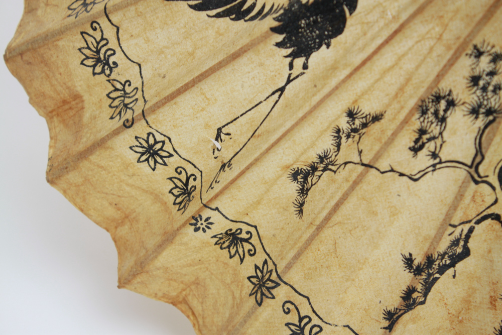 Artisan Made Vintage Thai Paper and Wooden Umbrella