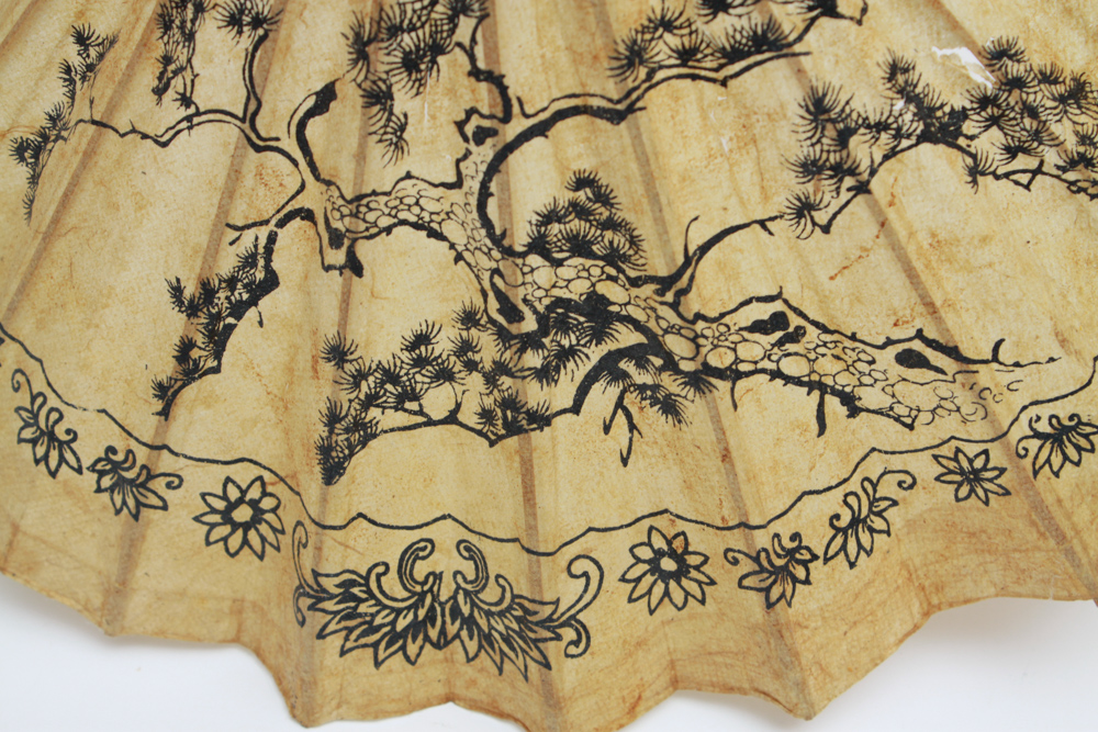 Artisan Made Vintage Thai Paper and Wooden Umbrella