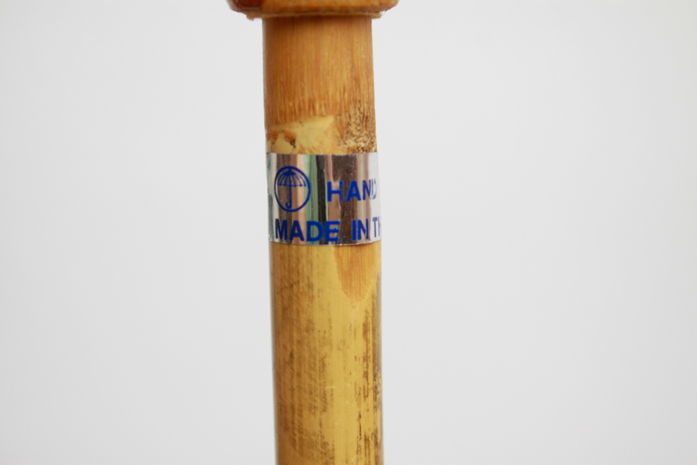 Artisan Made Vintage Thai Paper and Wooden Umbrella