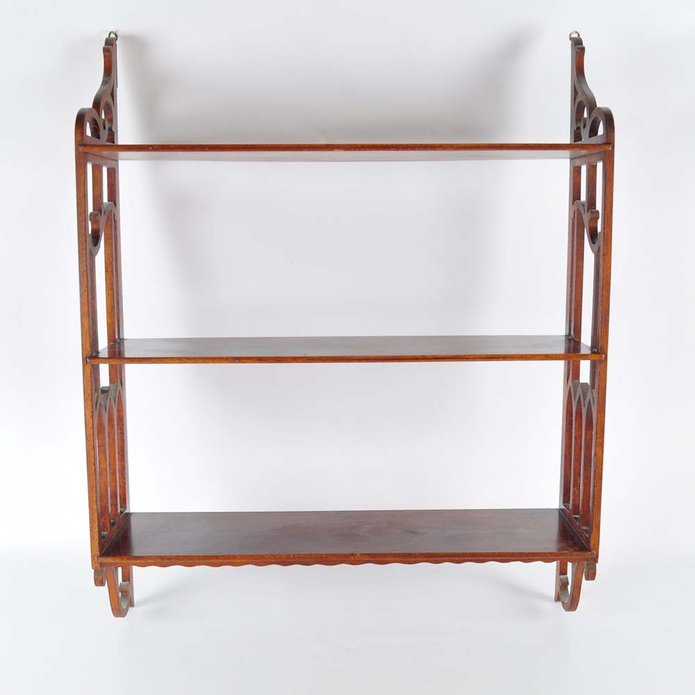 Mahogany Stained Wall Shelf