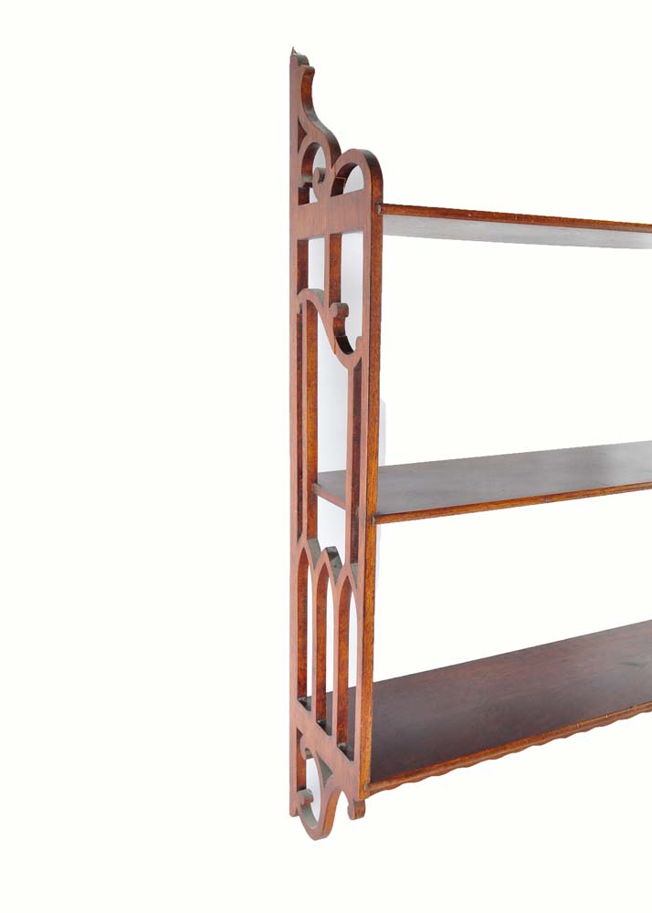 Mahogany Stained Wall Shelf