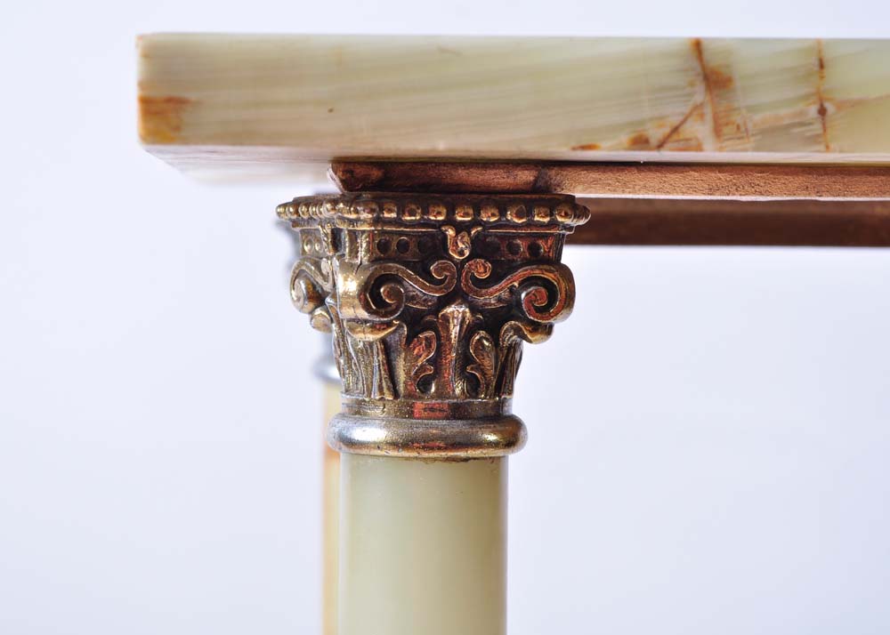 Green Marble and Brass Side Table