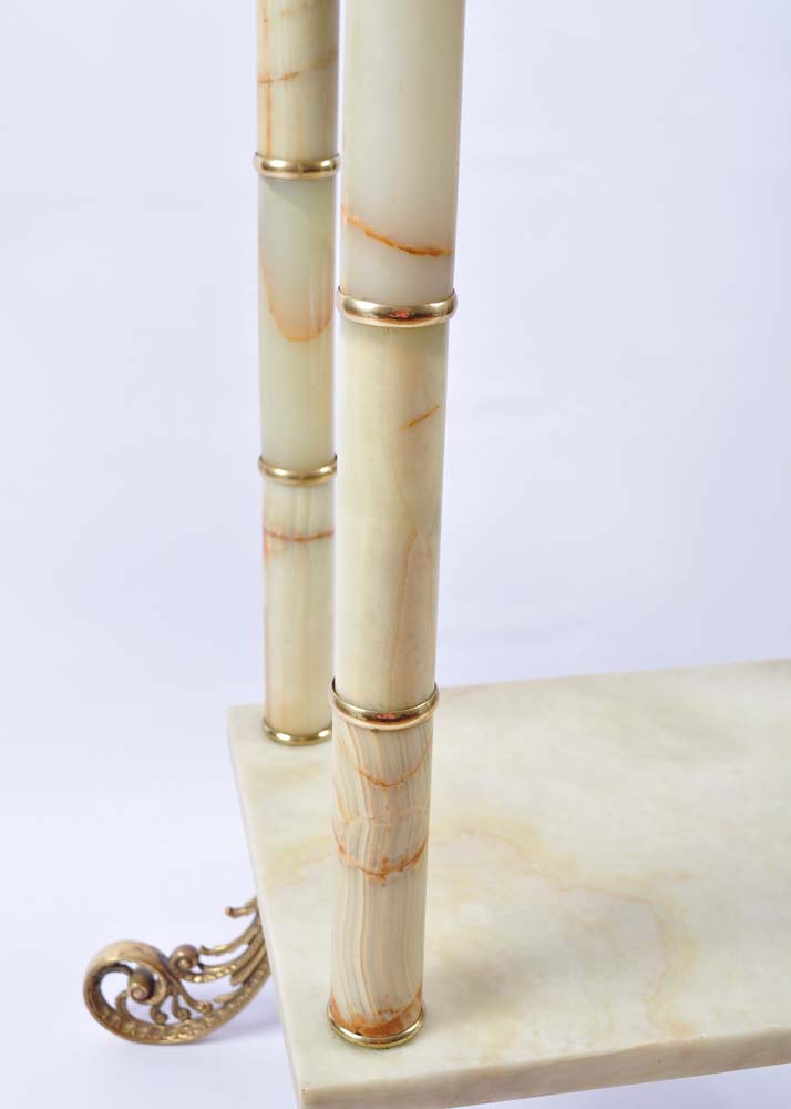 Green Marble and Brass Side Table