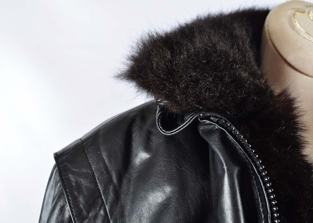 Leather and Fur Convertible Jacket