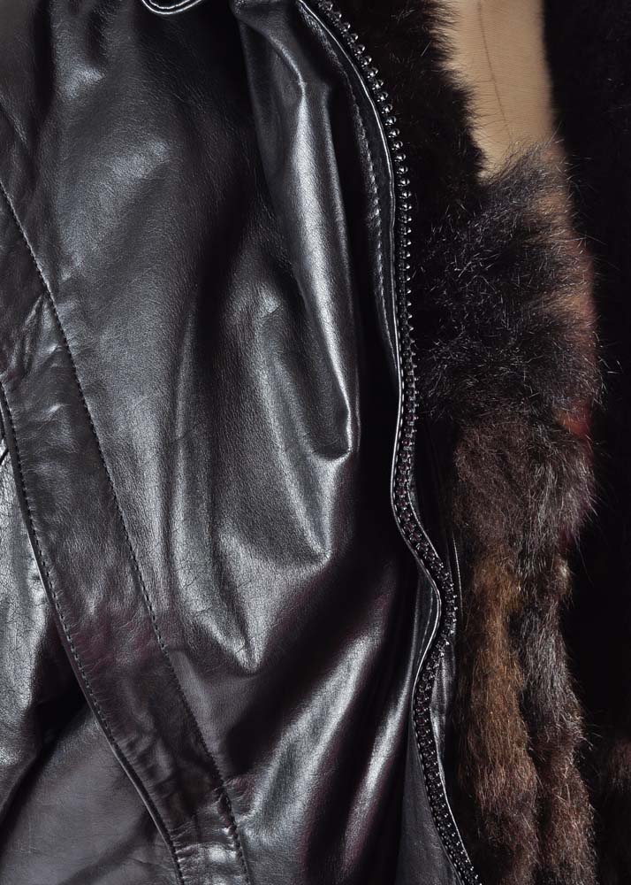 Leather and Fur Convertible Jacket