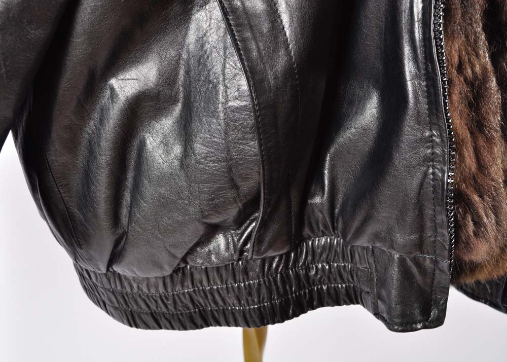 Leather and Fur Convertible Jacket