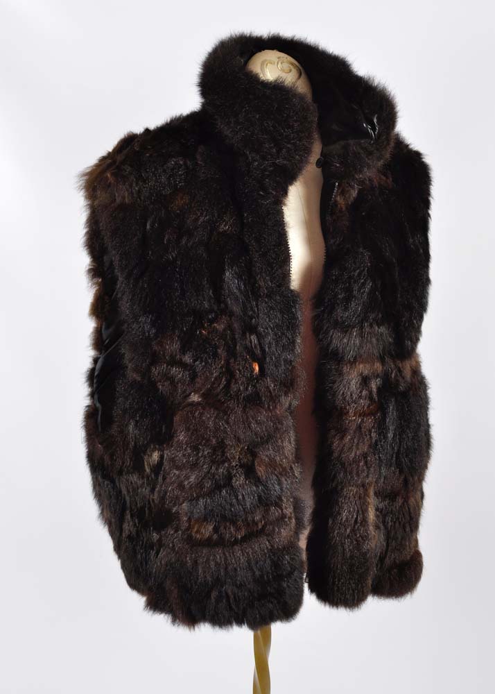 Leather and Fur Convertible Jacket