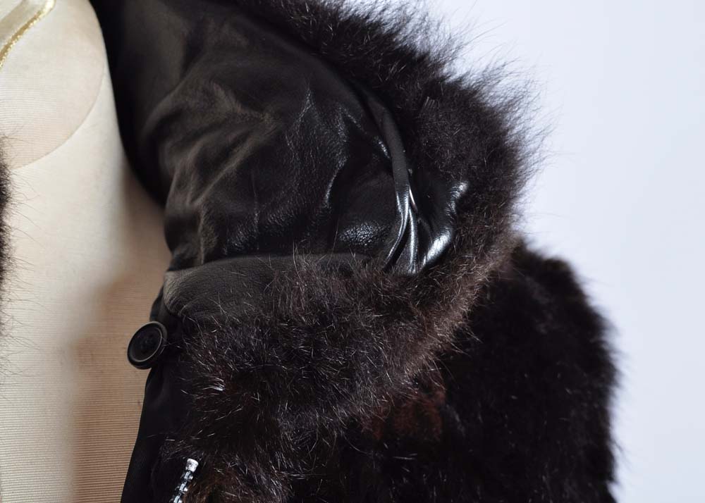 Leather and Fur Convertible Jacket