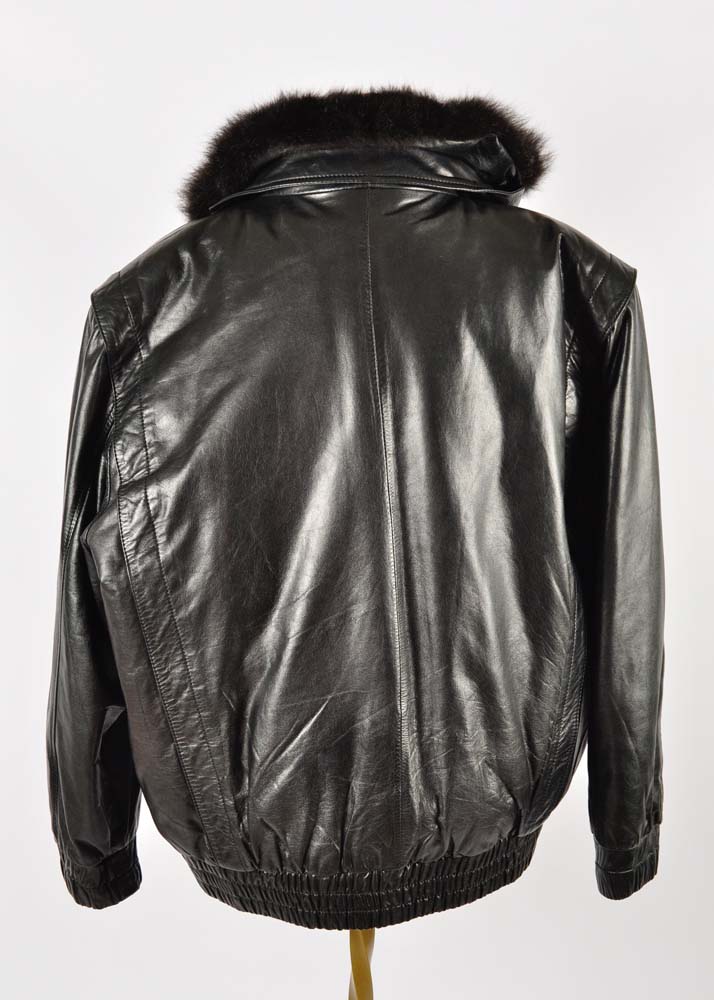 Leather and Fur Convertible Jacket