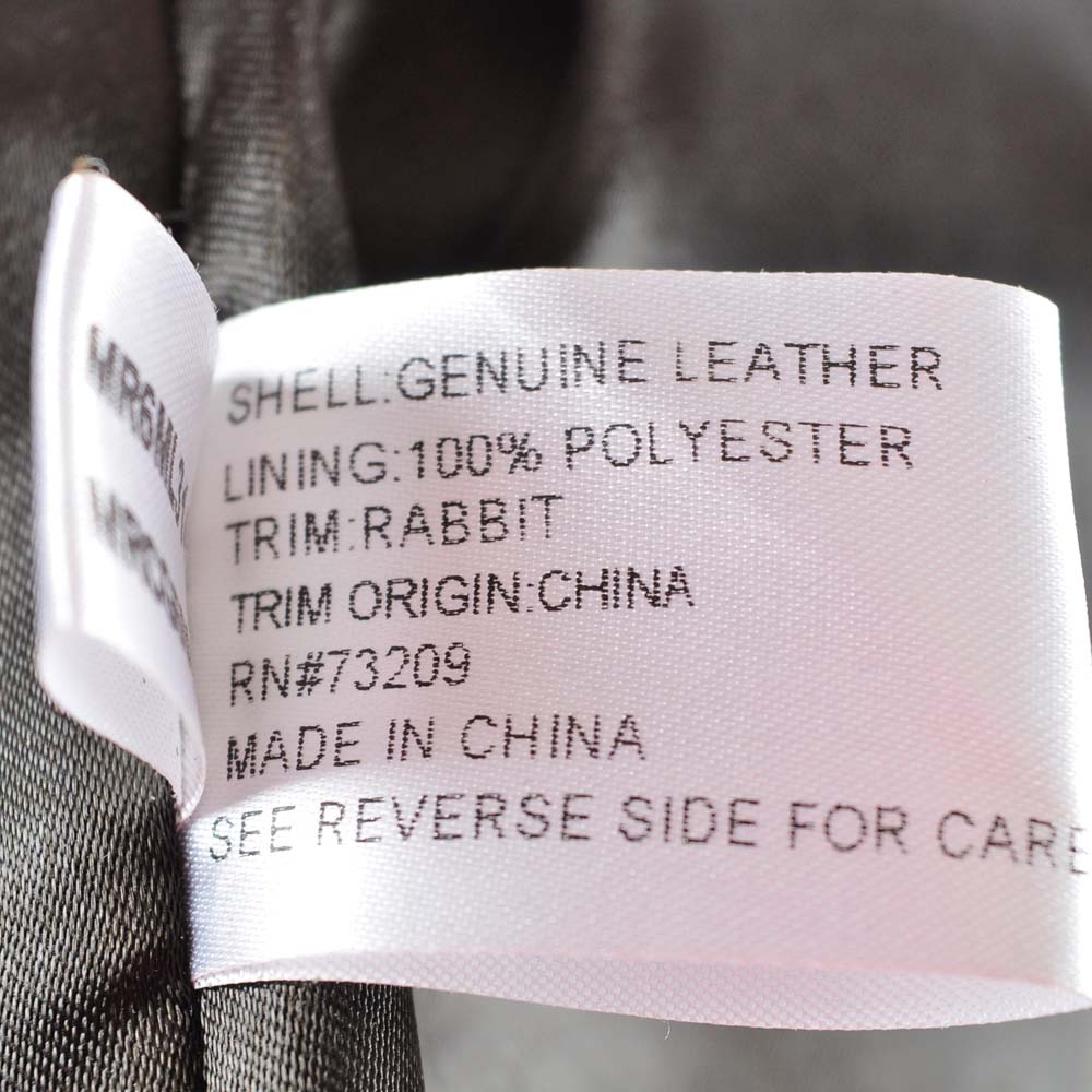 Marvin Richards Woven Leather Jacket with Rabbit Fur Collar