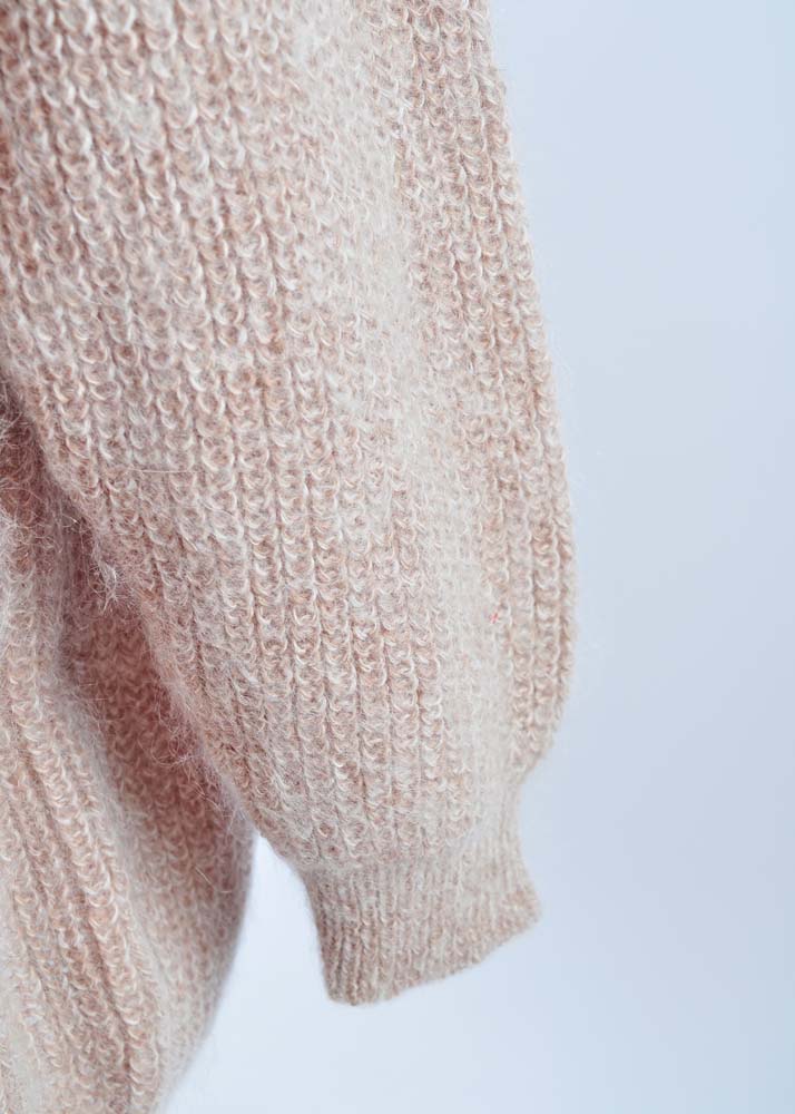 Angora Wool Cardigan with Fur Collar in Hat Box