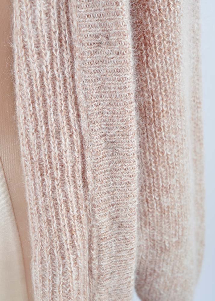 Angora Wool Cardigan with Fur Collar in Hat Box