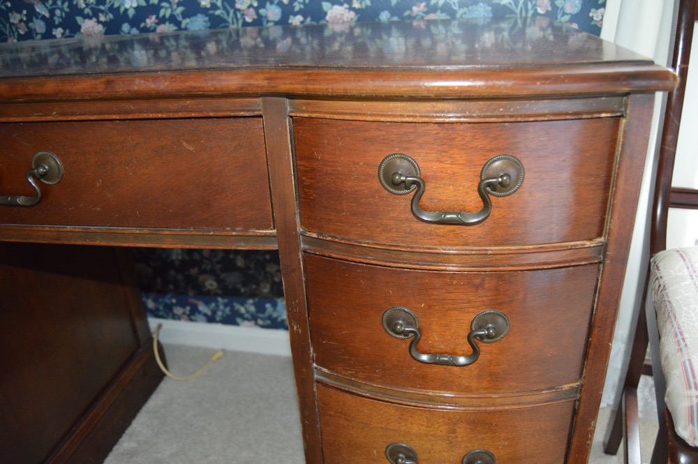 Vintage Wood Desk and Chair