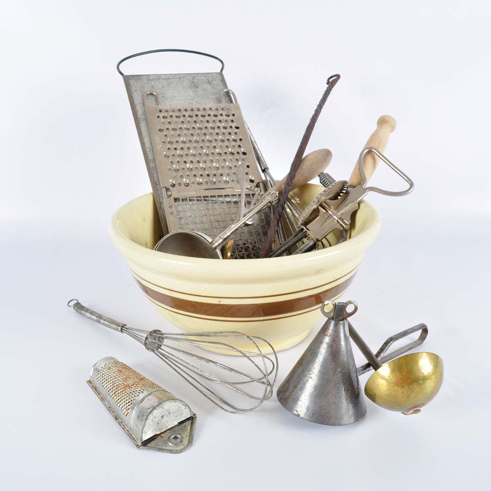 Bowl of Vintage Kitchen Gadgets