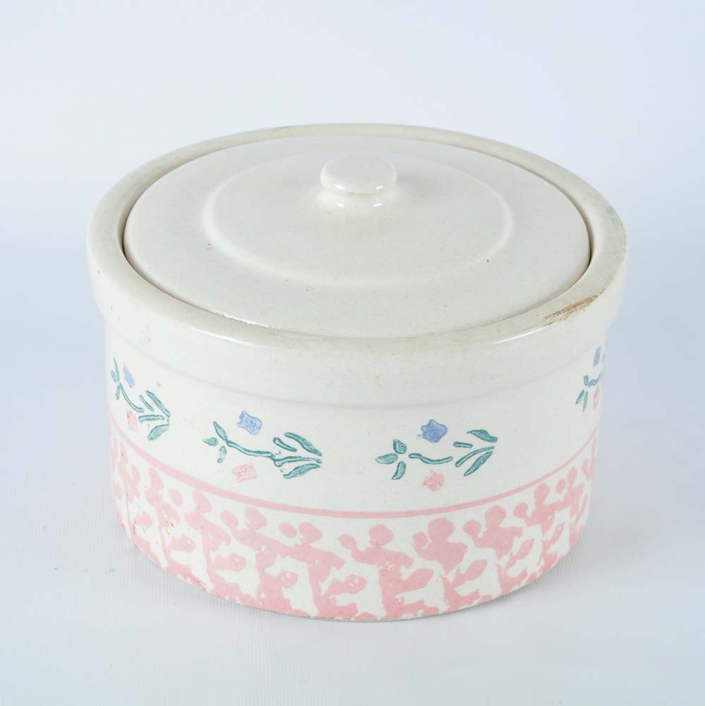 Covered Stoneware Crock