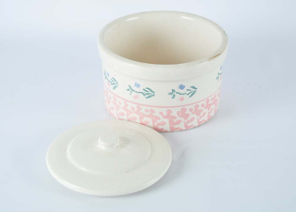 Covered Stoneware Crock