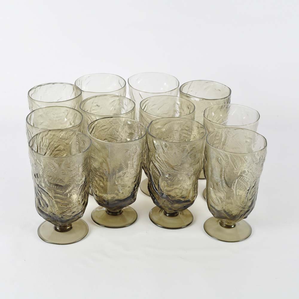 Twelve Smoky Gray Iced Tea Glasses