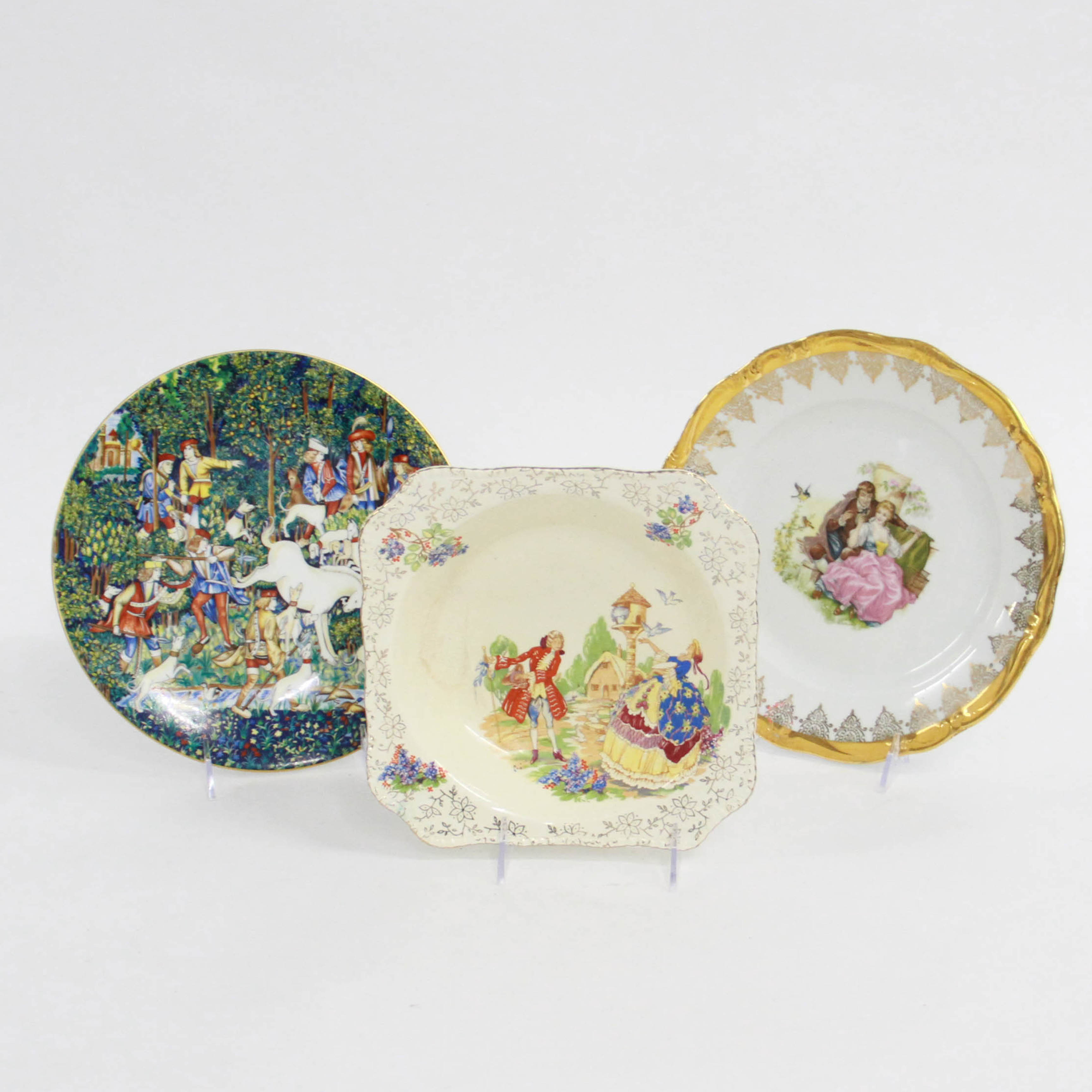 Set of Plates Including Bayreuth Porcelain and Haviland Limoges