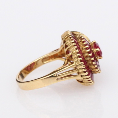 18K Yellow Gold, Ruby and Diamond Ring