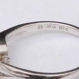 Mikimoto 14K White Gold and Akoya Pearl Ring