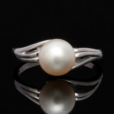 Mikimoto 14K White Gold and Akoya Pearl Ring