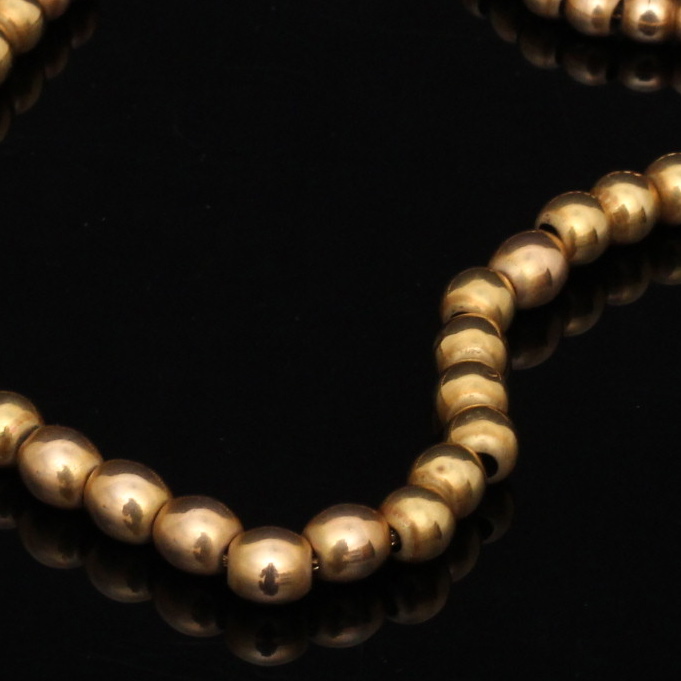 14K Yellow Gold Graduated Bead Necklace