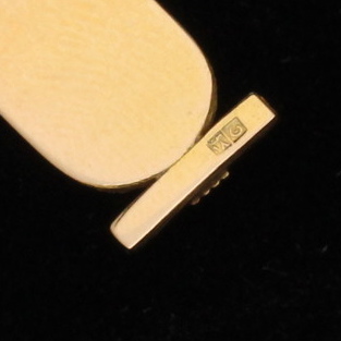 14K Yellow Gold Cartouche Pendant and Chain