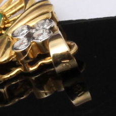 18K Yellow Gold, Jade, and Diamond Pendant