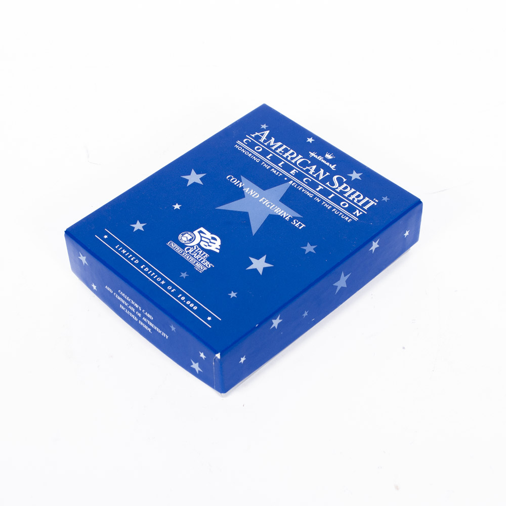 Hallmark Limited Edition "50 State Quarters" Massachusetts Coin and Figurine Set