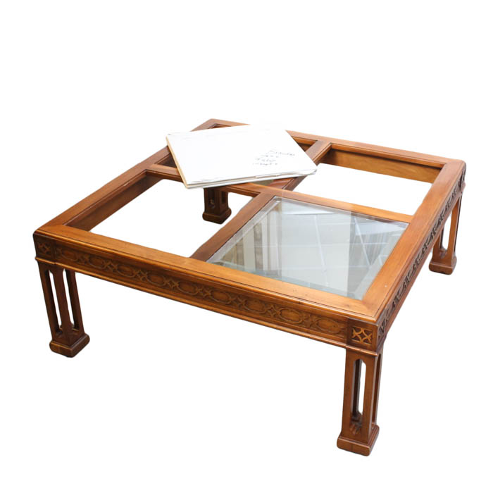 Maple Coffee table with Glass Inserts