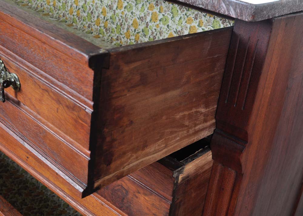 Antique Dresser with Marble Top and Mirror