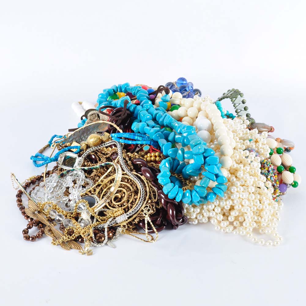 Expansive Collection of Costume Jewelry Necklaces