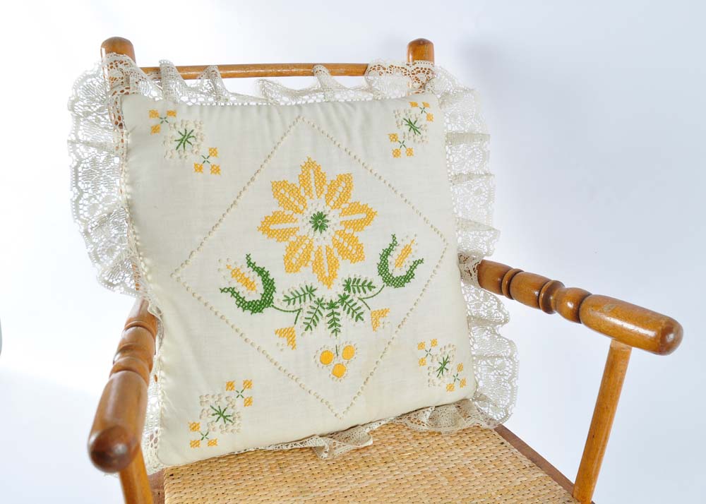 Vintage Child's Rocker with Pillow