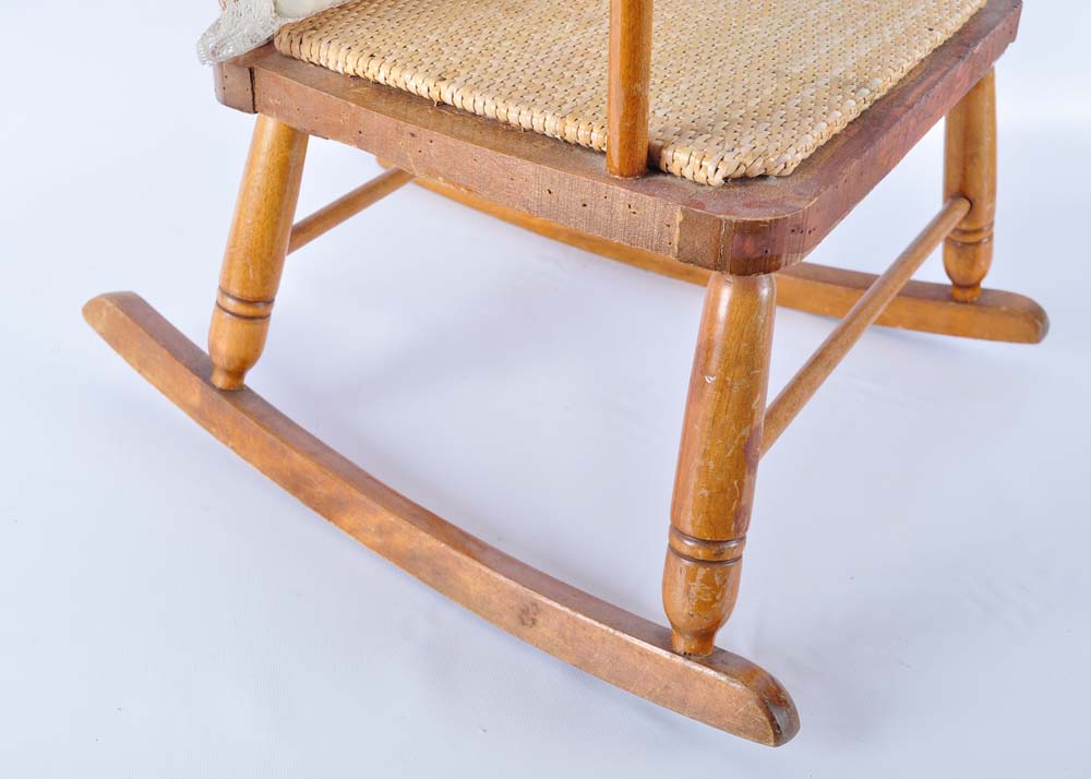 Vintage Child's Rocker with Pillow