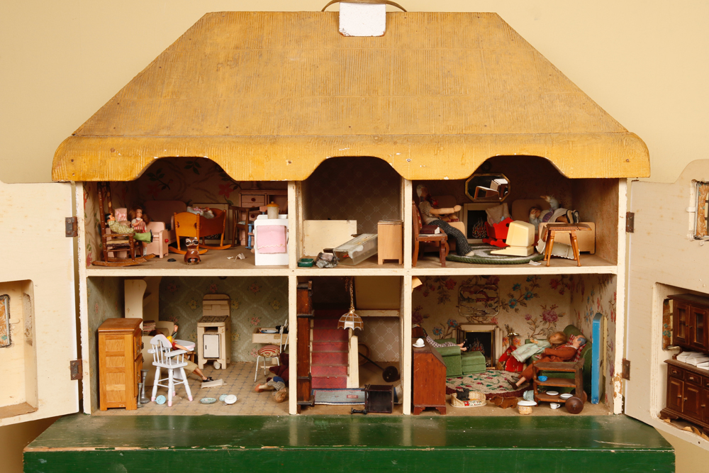 Vintage Doll House with Accessories