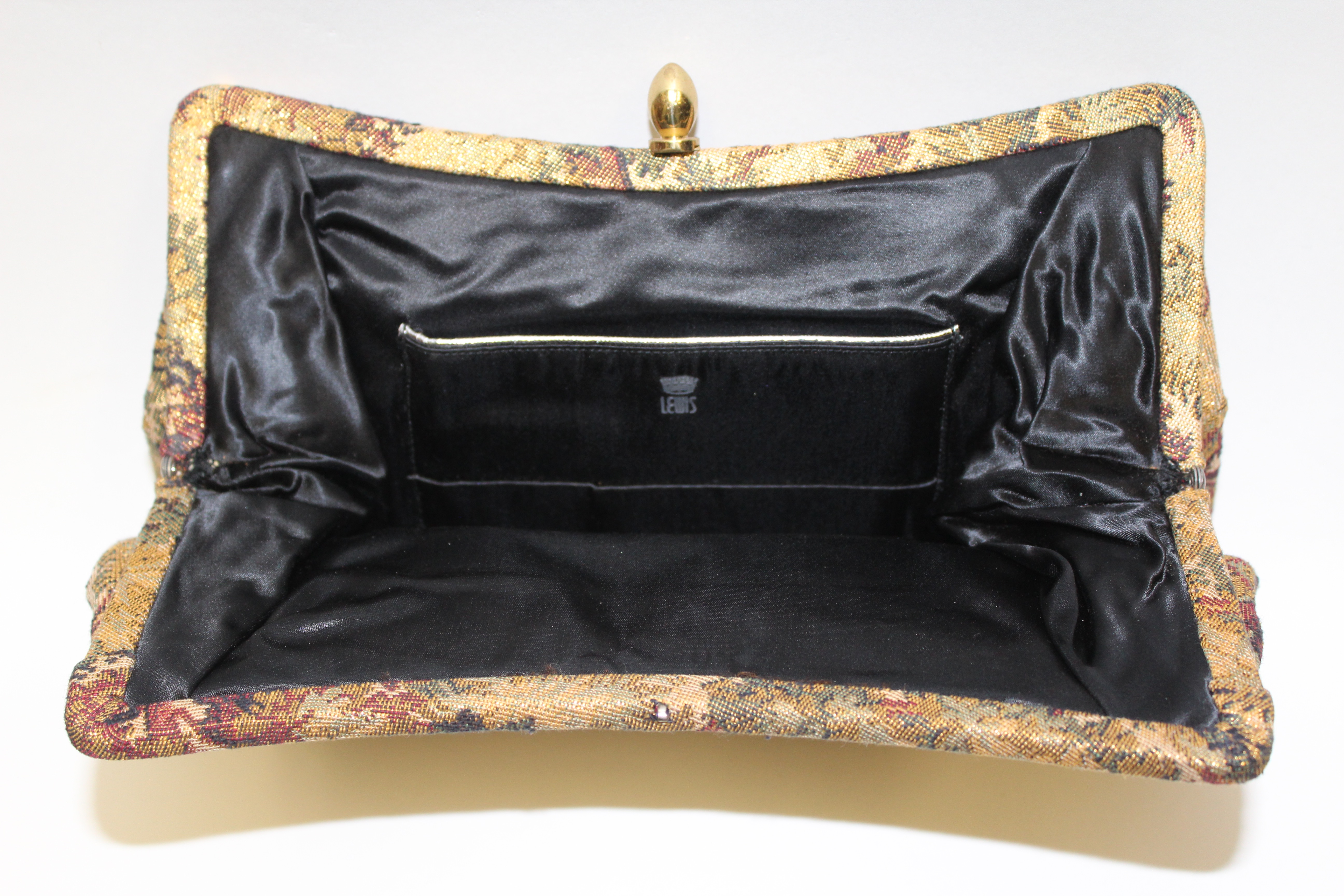 Vintage 1940s Lewis Metallic Tapestry Clutch