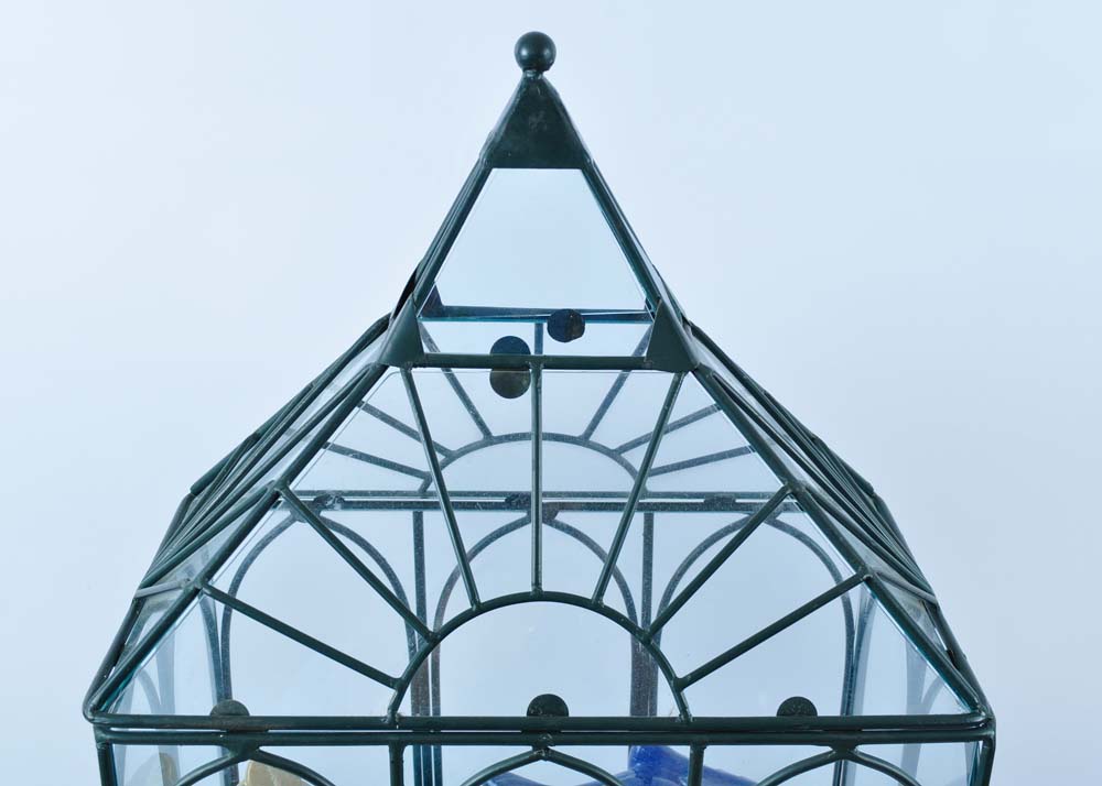 Large Glass Terrarium with Birds