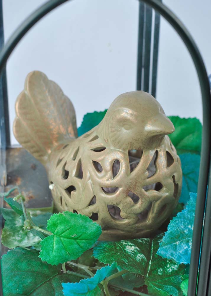 Large Glass Terrarium with Birds