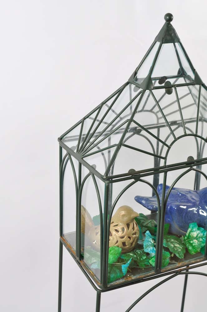 Large Glass Terrarium with Birds