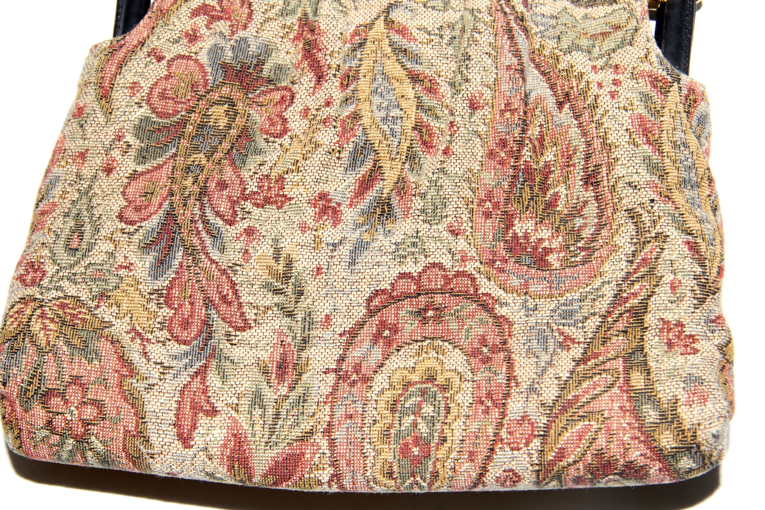 Morris Moskowitz "Regency Tapestry" Handbag with Leather Trim