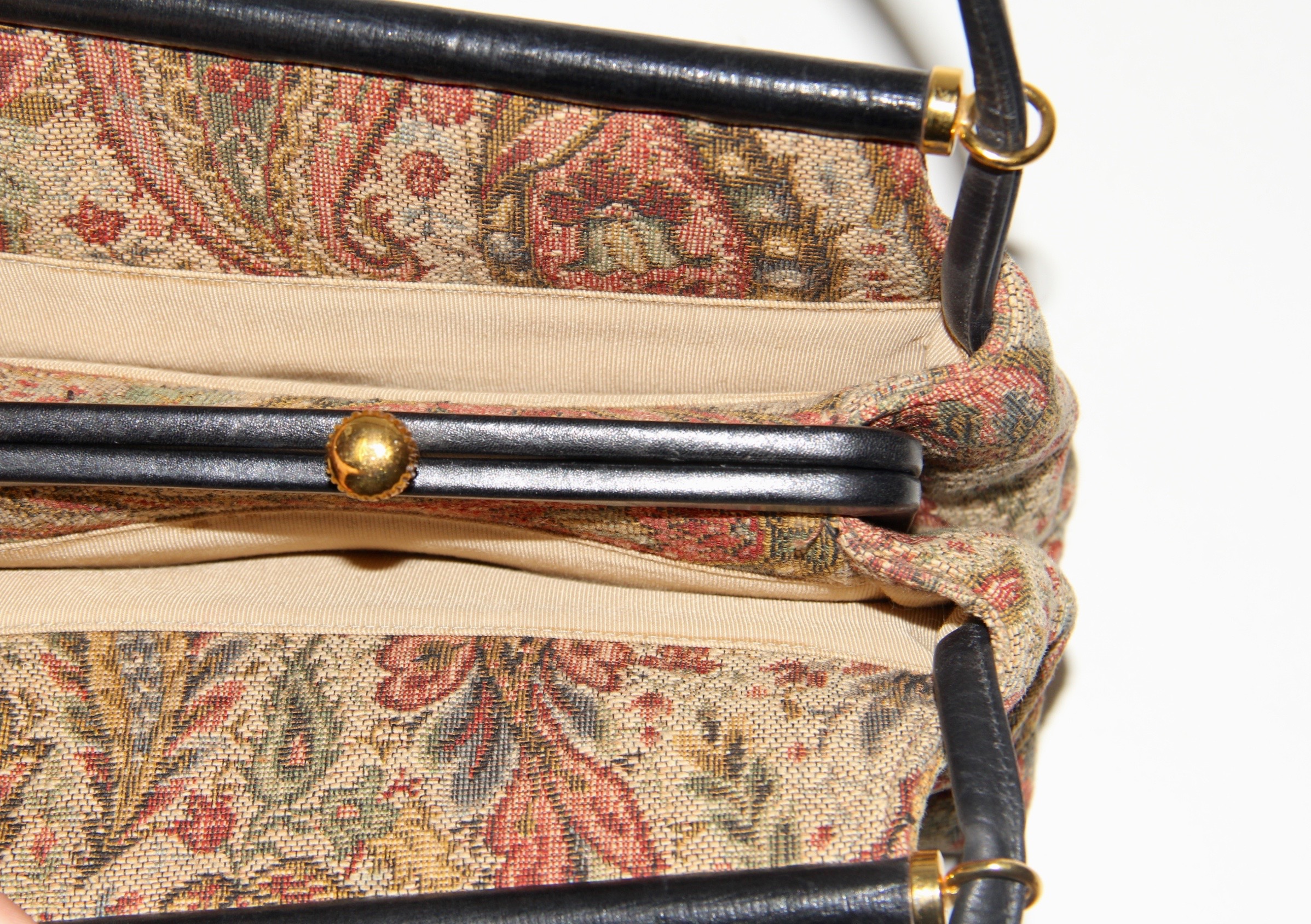 Morris Moskowitz "Regency Tapestry" Handbag with Leather Trim