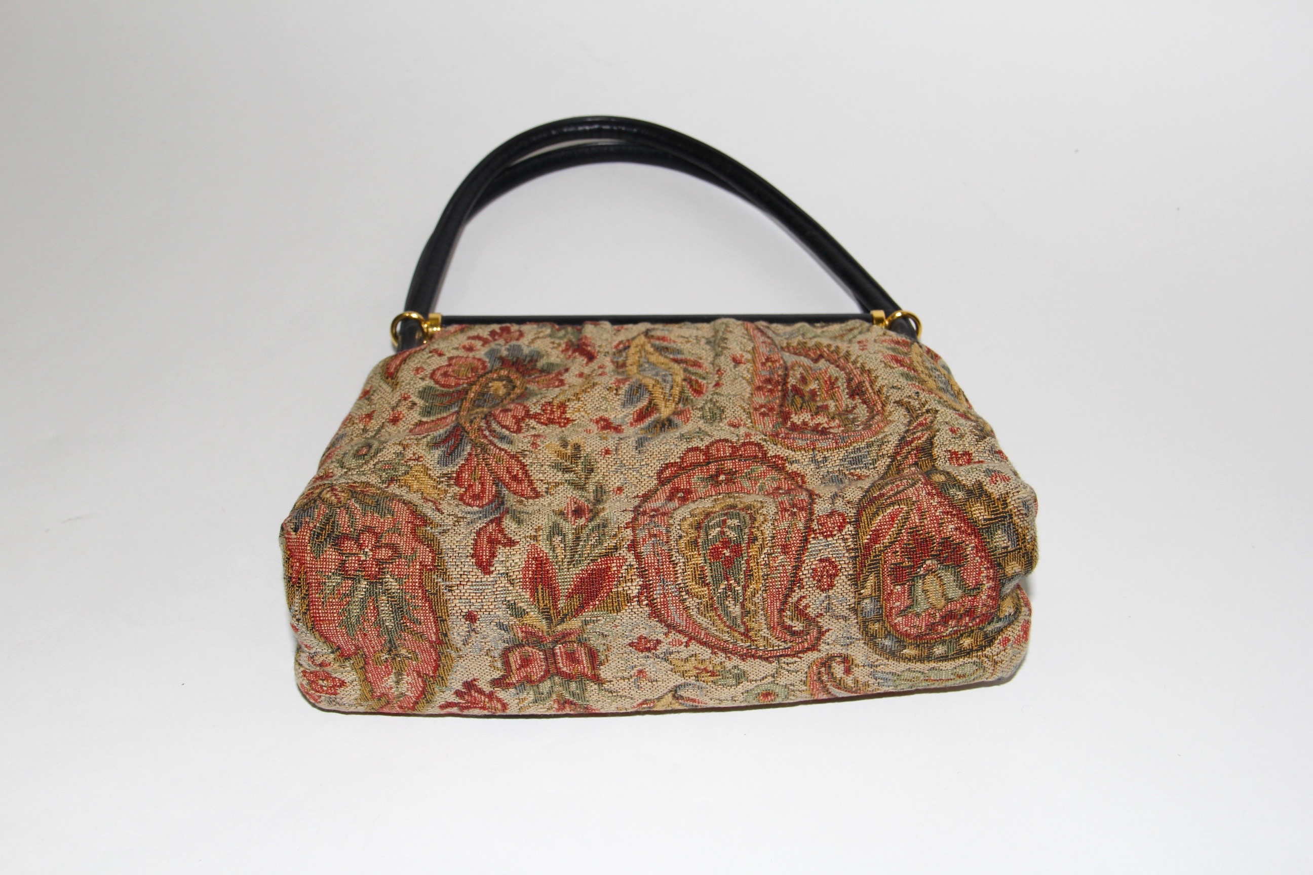 Morris Moskowitz "Regency Tapestry" Handbag with Leather Trim