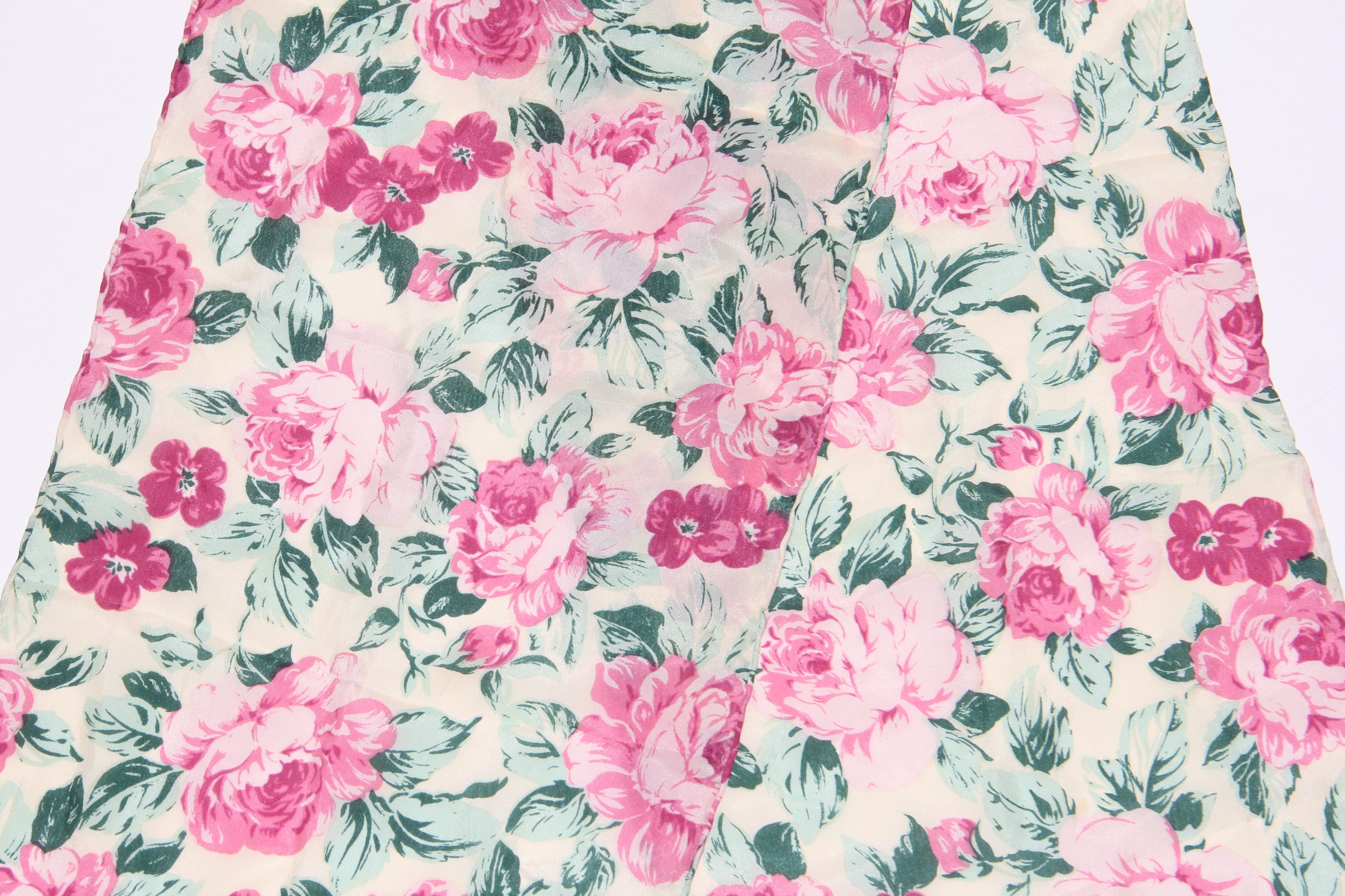 Vintage Oscar De La Renta Floral Silk Scarf